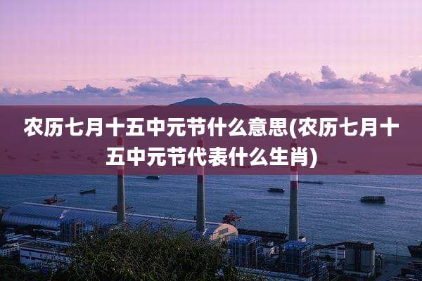 农历七月十五中元节什么意思(农历七月十五中元节代表什么生肖)