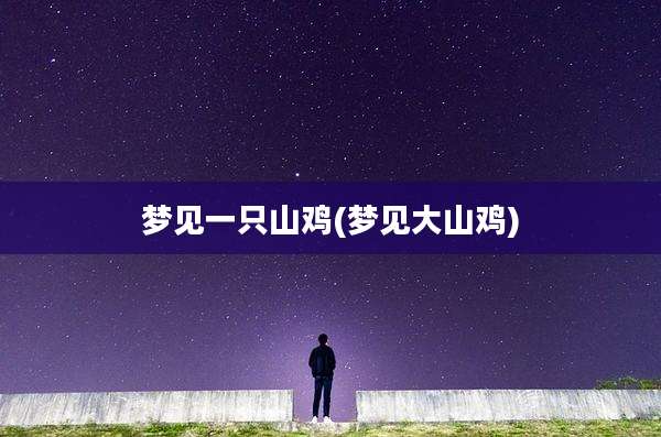 梦见一只山鸡(梦见大山鸡)