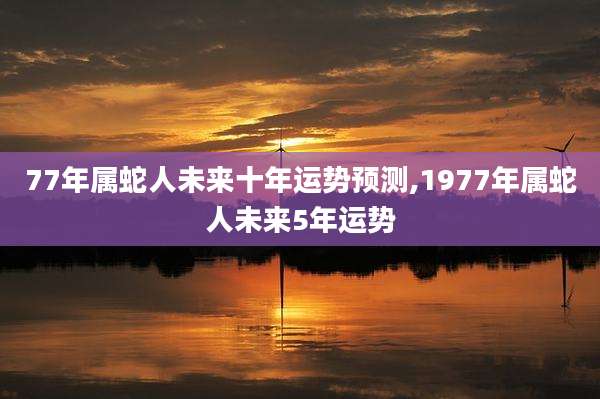 77年属蛇人未来十年运势预测,1977年属蛇人未来5年运势