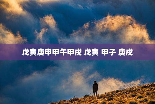 戊寅庚申甲午甲戌 戊寅 甲子 庚戌