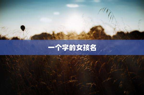 一个字的女孩名