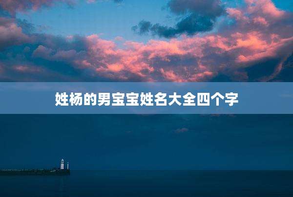 姓杨的男宝宝姓名大全四个字