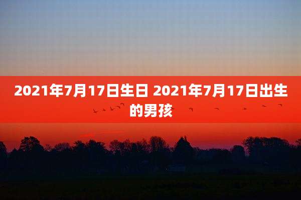 2021年7月17日生日 2021年7月17日出生的男孩