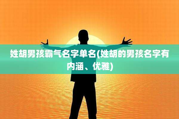 姓胡男孩霸气名字单名(姓胡的男孩名字有内涵、优雅)
