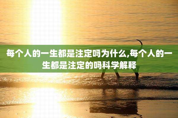 每个人的一生都是注定吗为什么,每个人的一生都是注定的吗科学解释