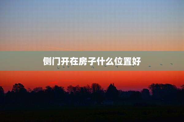 侧门开在房子什么位置好