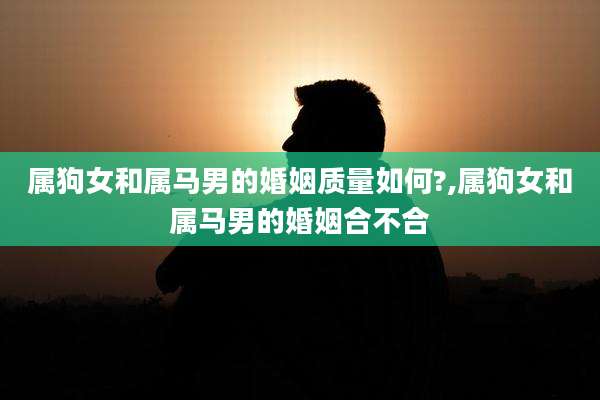属狗女和属马男的婚姻质量如何?,属狗女和属马男的婚姻合不合