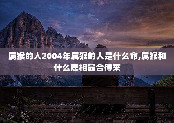 属猴的人2004年属猴的人是什么命,属猴和什么属相最合得来