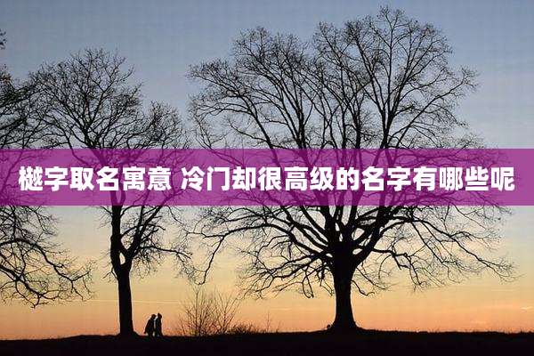 樾字取名寓意 冷门却很高级的名字有哪些呢