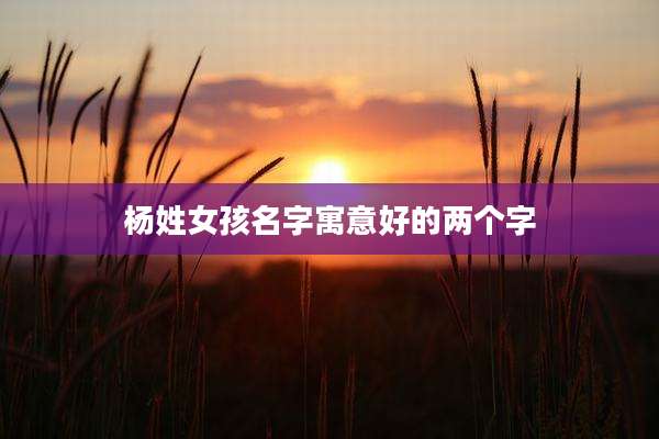杨姓女孩名字寓意好的两个字