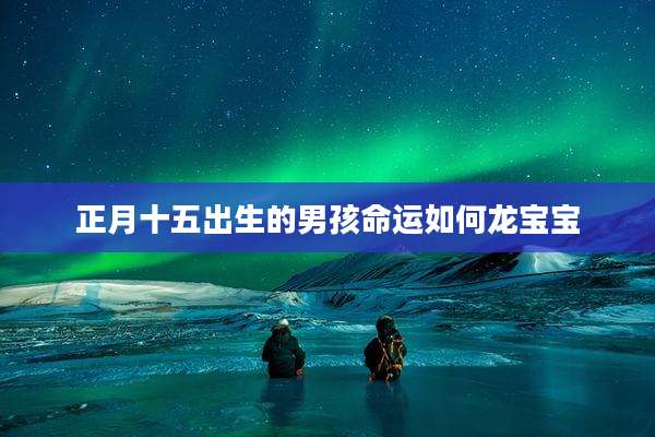 正月十五出生的男孩命运如何龙宝宝