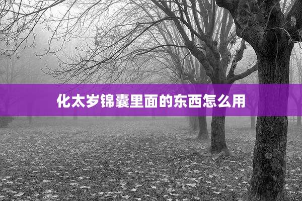 化太岁锦囊里面的东西怎么用