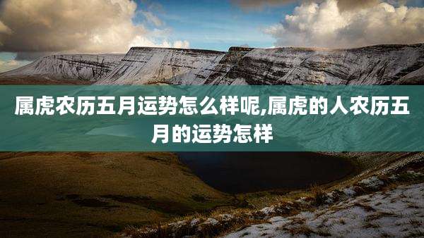 属虎农历五月运势怎么样呢,属虎的人农历五月的运势怎样