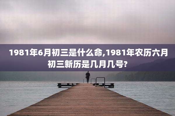1981年6月初三是什么命,1981年农历六月初三新历是几月几号?