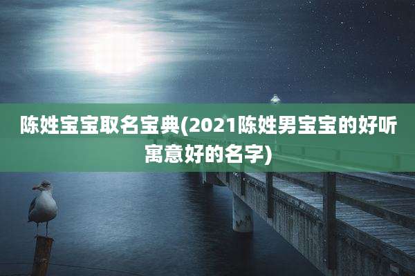 陈姓宝宝取名宝典(2021陈姓男宝宝的好听寓意好的名字)