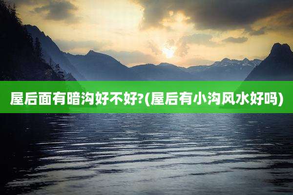 屋后面有暗沟好不好?(屋后有小沟风水好吗)
