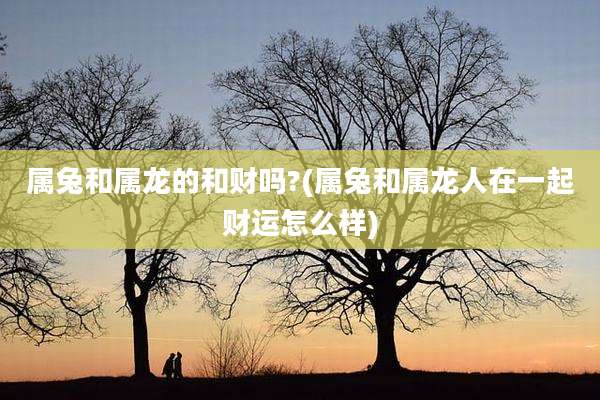 属兔和属龙的和财吗?(属兔和属龙人在一起财运怎么样)