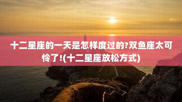十二星座的一天是怎样度过的?双鱼座太可怜了!(十二星座放松方式)