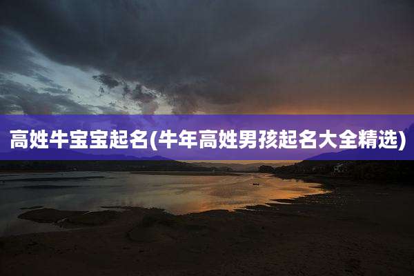 高姓牛宝宝起名(牛年高姓男孩起名大全精选)
