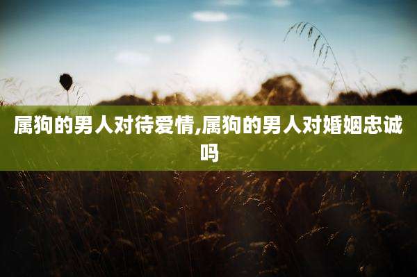 属狗的男人对待爱情,属狗的男人对婚姻忠诚吗