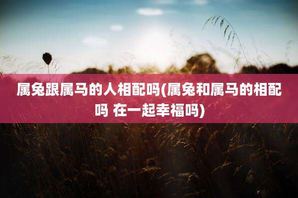 属兔跟属马的人相配吗(属兔和属马的相配吗 在一起幸福吗)