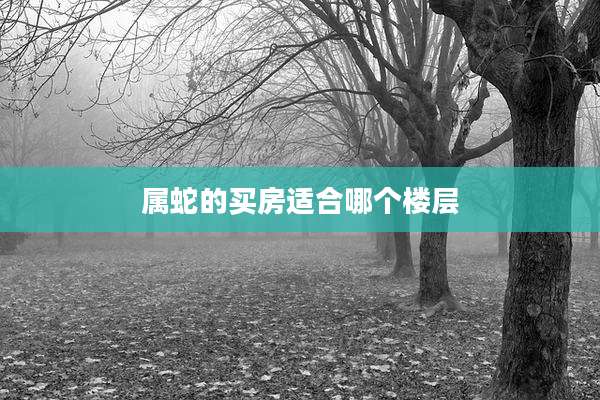 属蛇的买房适合哪个楼层