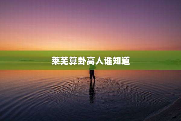 莱芜算卦高人谁知道