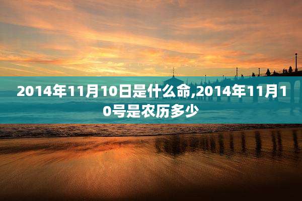 2014年11月10日是什么命,2014年11月10号是农历多少