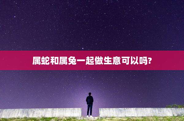 属蛇和属兔一起做生意可以吗?