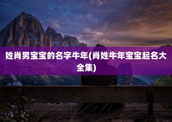 姓肖男宝宝的名字牛年(肖姓牛年宝宝起名大全集)