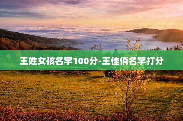 王姓女孩名字100分-王佳俏名字打分