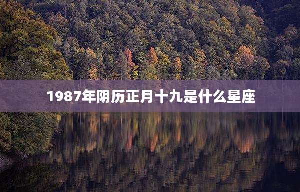 1987年阴历正月十九是什么星座