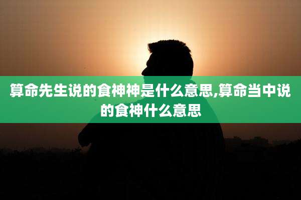 算命先生说的食神神是什么意思,算命当中说的食神什么意思