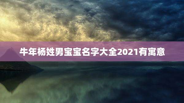 牛年杨姓男宝宝名字大全2021有寓意