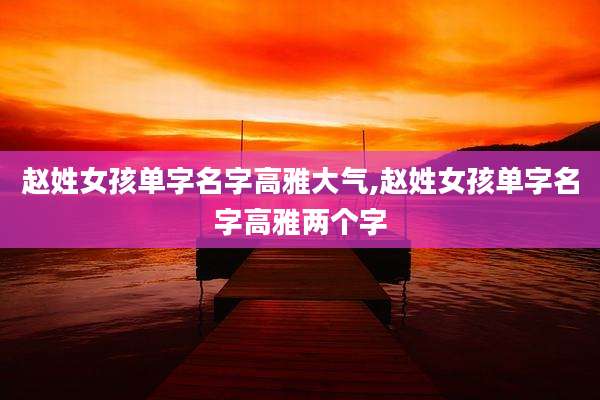 赵姓女孩单字名字高雅大气,赵姓女孩单字名字高雅两个字