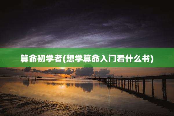 算命初学者(想学算命入门看什么书)