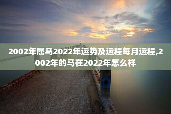 2002年属马2022年运势及运程每月运程,2002年的马在2022年怎么样