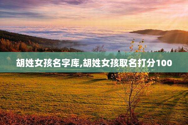 胡姓女孩名字库,胡姓女孩取名打分100