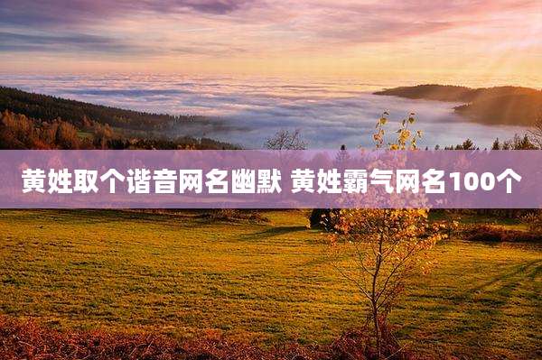黄姓取个谐音网名幽默 黄姓霸气网名100个