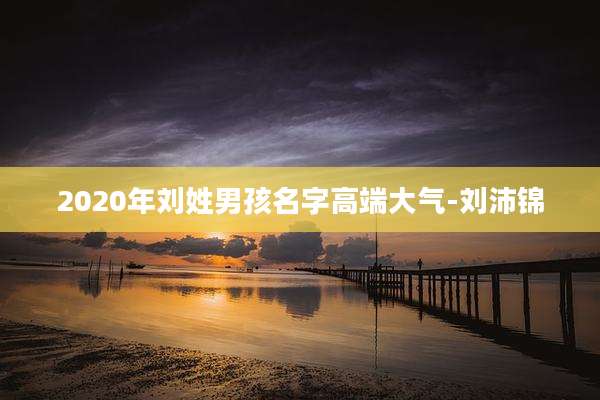 2020年刘姓男孩名字高端大气-刘沛锦