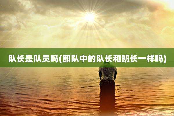 队长是队员吗(部队中的队长和班长一样吗)