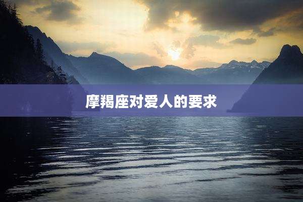 摩羯座对爱人的要求