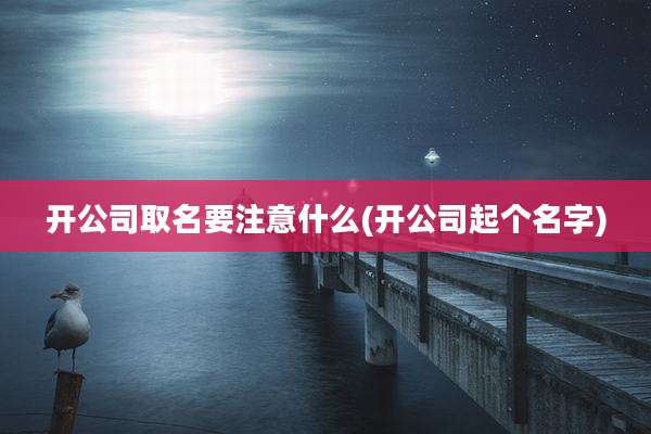 开公司取名要注意什么(开公司起个名字)