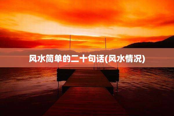 风水简单的二十句话(风水情况)