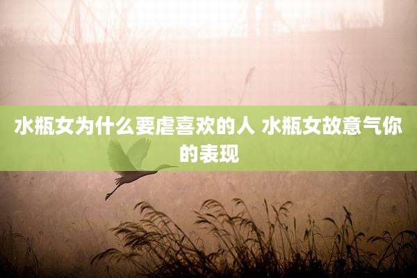 水瓶女为什么要虐喜欢的人 水瓶女故意气你的表现