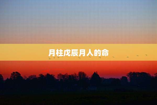 月柱戊辰月人的命