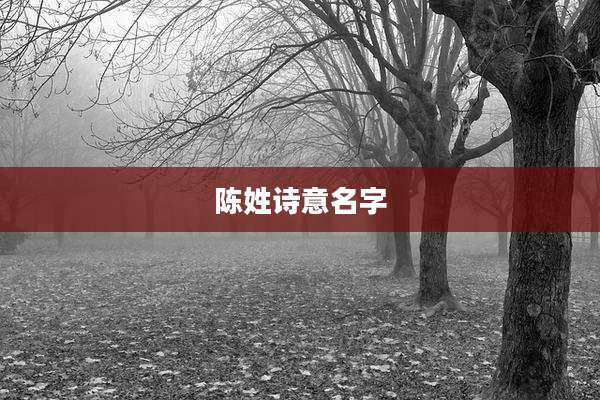 陈姓诗意名字