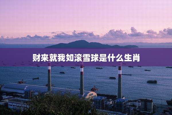 财来就我如滚雪球是什么生肖