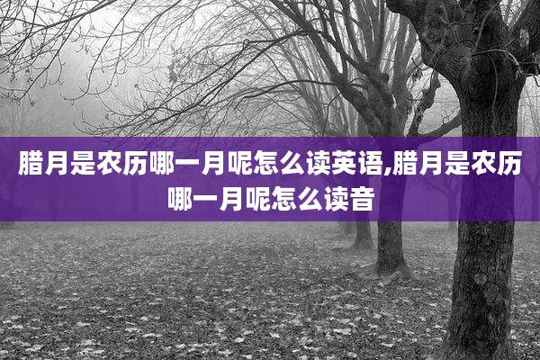 腊月是农历哪一月呢怎么读英语,腊月是农历哪一月呢怎么读音