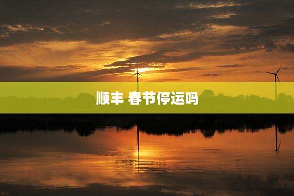 顺丰 春节停运吗